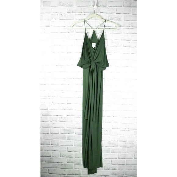 Misa Los Angeles Green Maxi Dress Size XS Cami Jersey Knit Sleeveless Vacation - Picture 2 of 10
